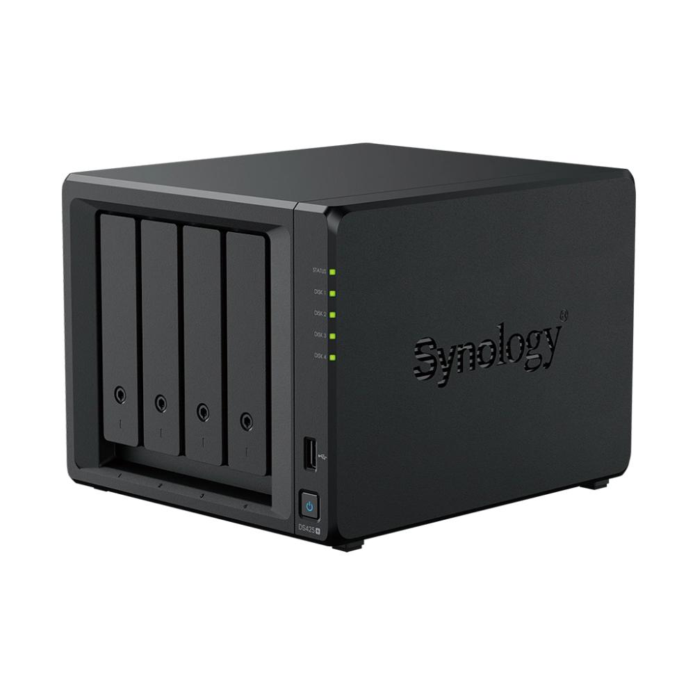 Synology DiskStation DS425+ | 4-Bay NAS Storage Solution | Intel Celeron Quad-Core | 2.5GbE | M.2 NVMe Cache Support