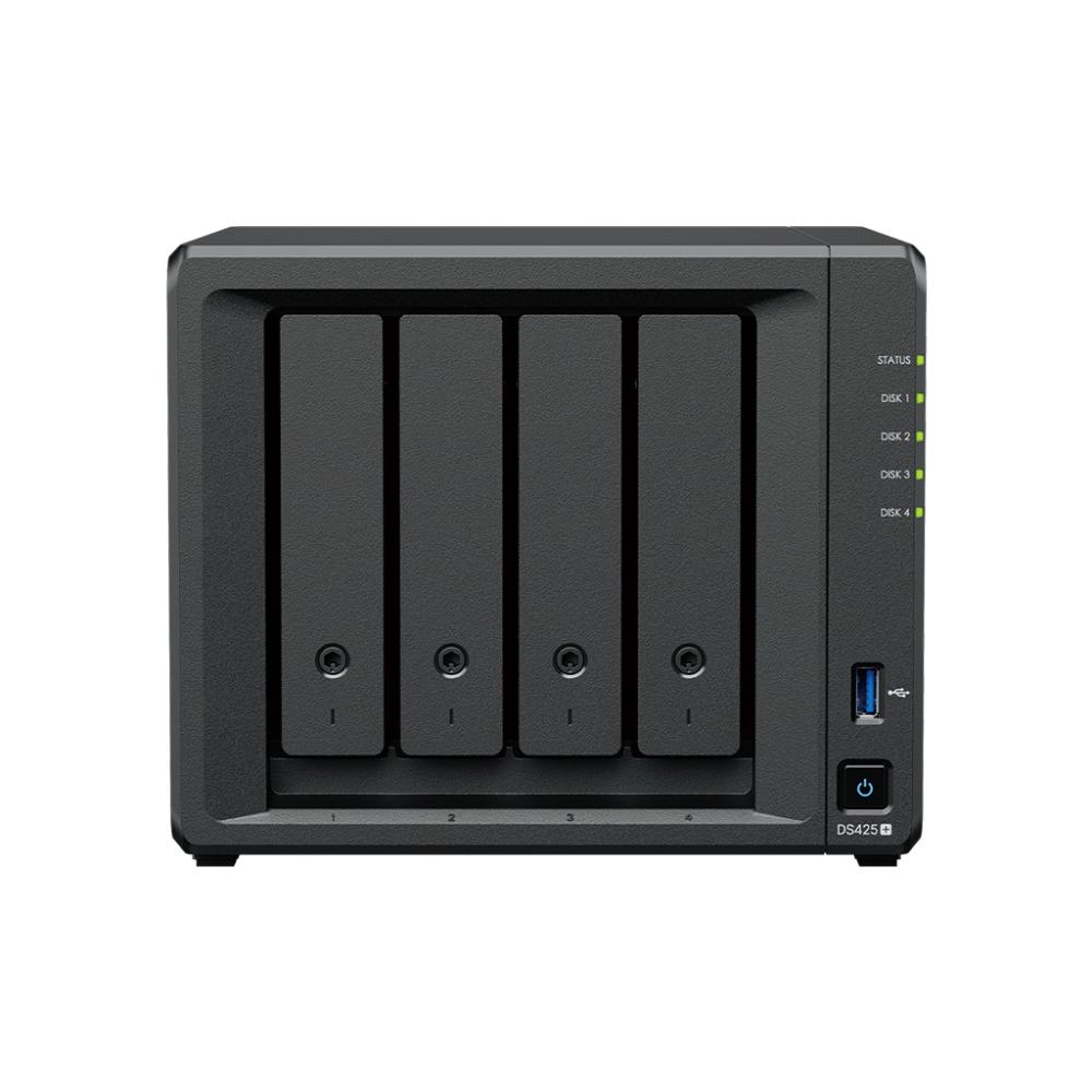Synology DiskStation DS425+ | 4-Bay NAS Storage Solution | Intel Celeron Quad-Core | 2.5GbE | M.2 NVMe Cache Support