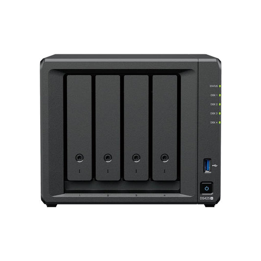 Synology DiskStation DS425+ | 4-Bay NAS Storage Solution | Intel Celeron Quad-Core | 2.5GbE | M.2 NVMe Cache Support