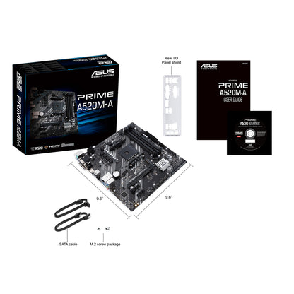 ASUS PRIME A520M-A II | Micro-ATX Motherboard | AMD AM4 Socket | DDR4 | PCIe 3.0 | Essential Connectivity
