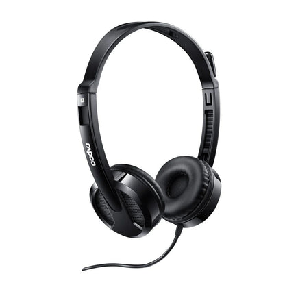 Rapoo H100 Wired Stereo Headset | 3.5mm Jack, Adjustable Mic, Lightweight, Clear Audio