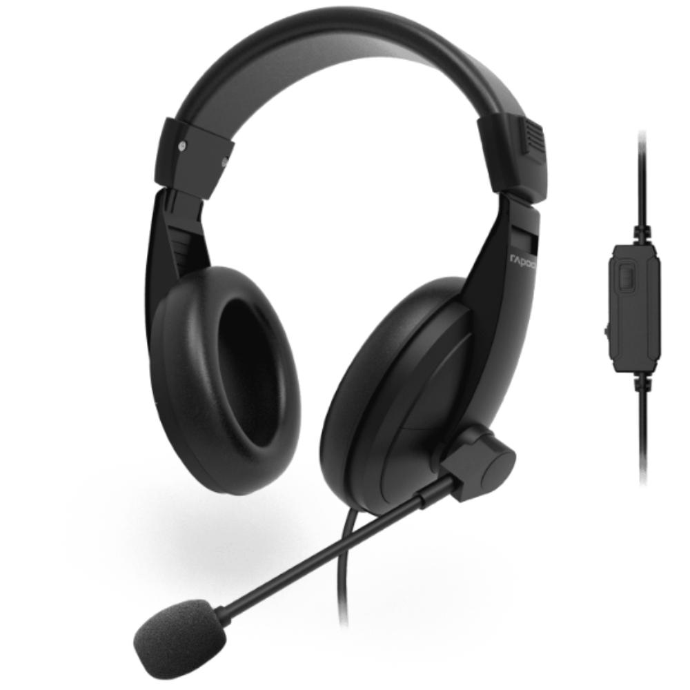 Rapoo H150S USB Stereo Headset | 40mm Drivers | HD Uni-Directional Microphone | Rotatable Mic | Volume Control