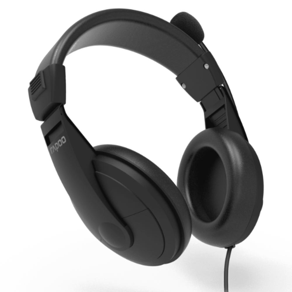 Rapoo H150S USB Stereo Headset | 40mm Drivers | HD Uni-Directional Microphone | Rotatable Mic | Volume Control