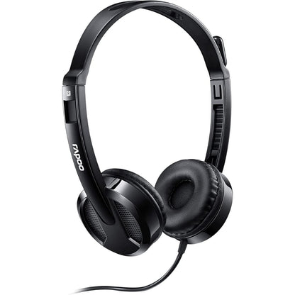 Rapoo H120 Wired Stereo USB Headset | Digital Audio, Noise-Reducing Mic, Lightweight, Plug & Play