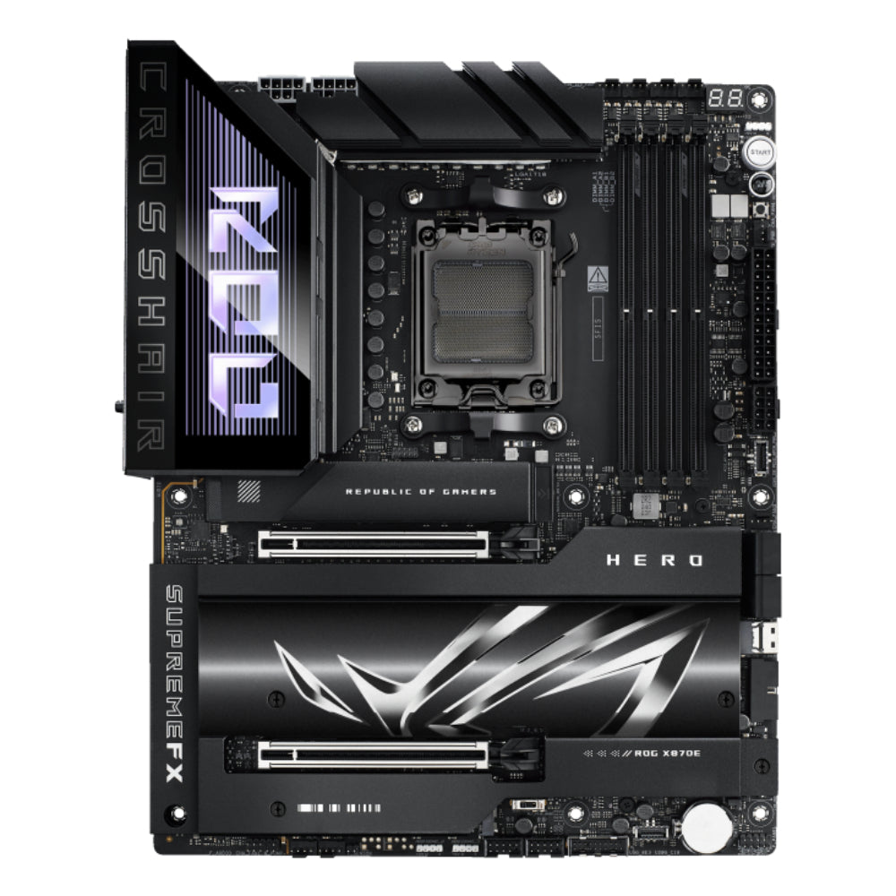 ASUS ROG CROSSHAIR X870E HERO ATX Motherboard | AMD X870E Chipset, AM5 Socket, DDR5 Support, PCIe 5.0, USB4, WiFi 7, Dual Ethernet, and Aura Sync RGB