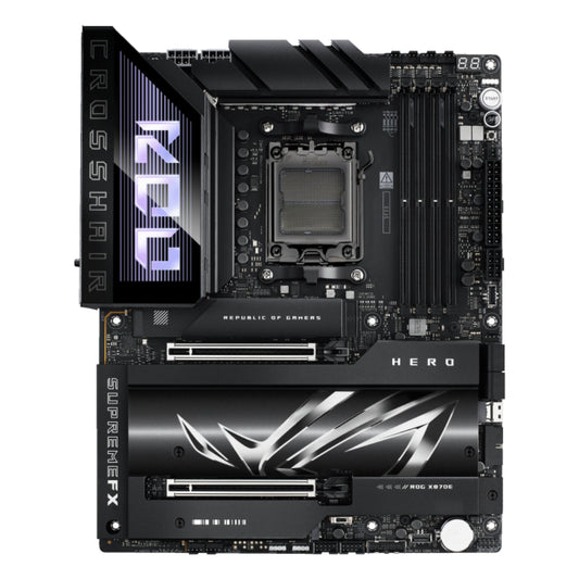 ASUS ROG CROSSHAIR X870E HERO ATX Motherboard | AMD X870E Chipset, AM5 Socket, DDR5 Support, PCIe 5.0, USB4, WiFi 7, Dual Ethernet, and Aura Sync RGB