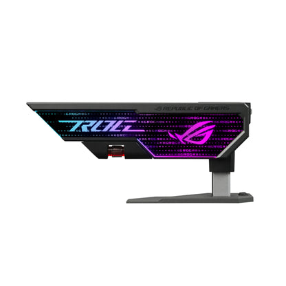 ASUS XH01 ROG HERCULX GRAPHICS CARD HOLDER | Black & White | Adjustable Height, Toolless Installation, ARGB Lighting, and PCIe Slot-Free Support