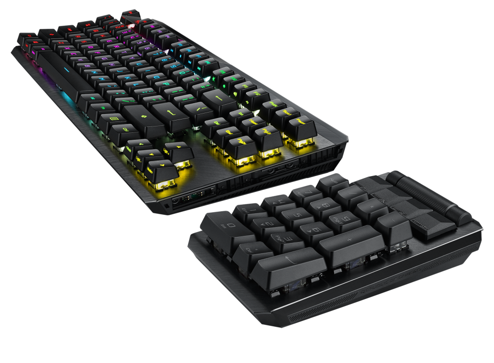 ASUS ROG Claymore II | Modular 80%/100% Gaming Keyboard | ROG RX Optical Switches | Wireless 2.4G | Detachable Numpad & Wrist Rest