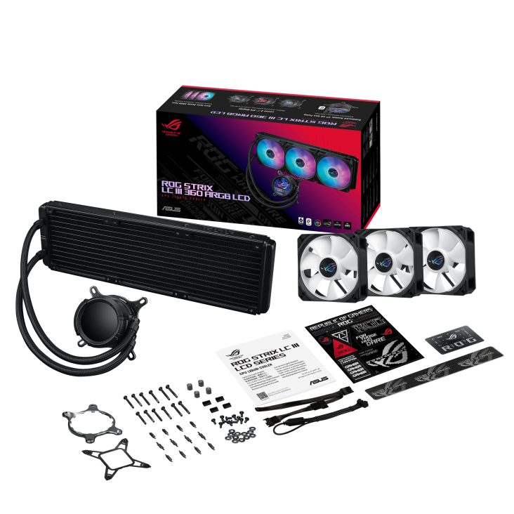 ASUS ROG STRIX | LC III 360 ARGB LCD | Liquid CPU Cooler | BLACK - WHITE