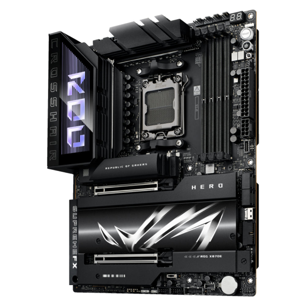 ASUS ROG CROSSHAIR X870E HERO ATX Motherboard | AMD X870E Chipset, AM5 Socket, DDR5 Support, PCIe 5.0, USB4, WiFi 7, Dual Ethernet, and Aura Sync RGB