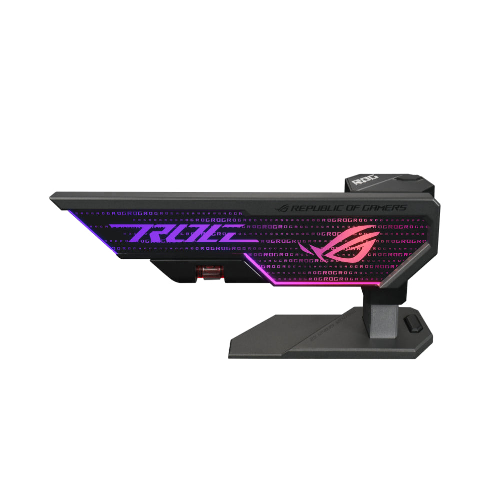 ASUS XH01 ROG HERCULX GRAPHICS CARD HOLDER | Black & White | Adjustable Height, Toolless Installation, ARGB Lighting, and PCIe Slot-Free Support