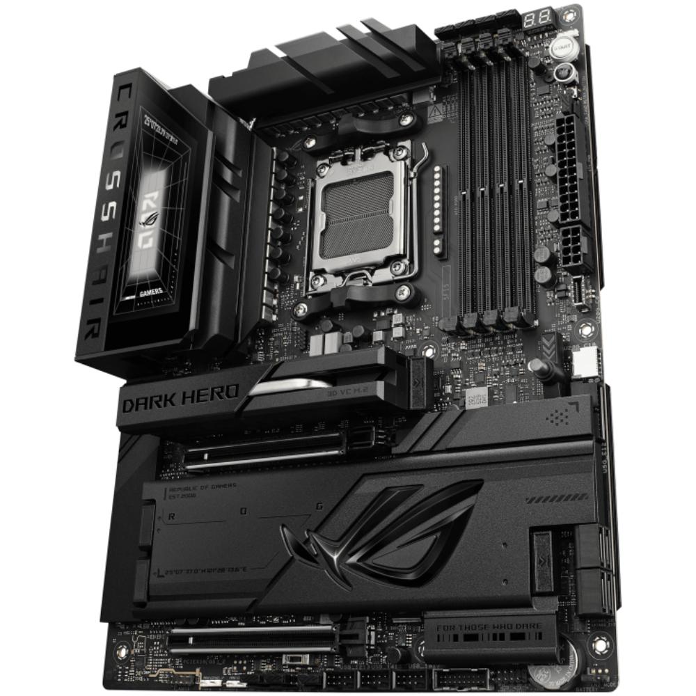 ASUS ROG CROSSHAIR X870E DARK HERO Motherboard | AMD X870E | AM5 | DDR5 256GB | PCIe 5.0 | 5x M.2 | 10GbE + 5GbE | Wi-Fi 7 | USB4 | 60W USB-C PD | ATX