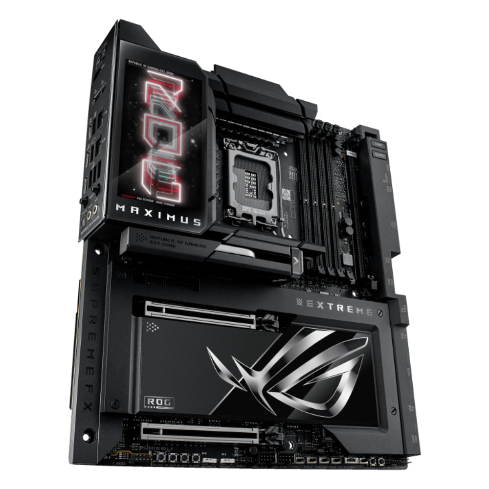 ASUS ROG Maximus Z890 Extreme | ATX Motherboard with Intel Z890 Chipset, PCIe 5.0, DDR5, Thunderbolt 4, Wi-Fi 7, Dual 10G LAN, and 5" LCD Display