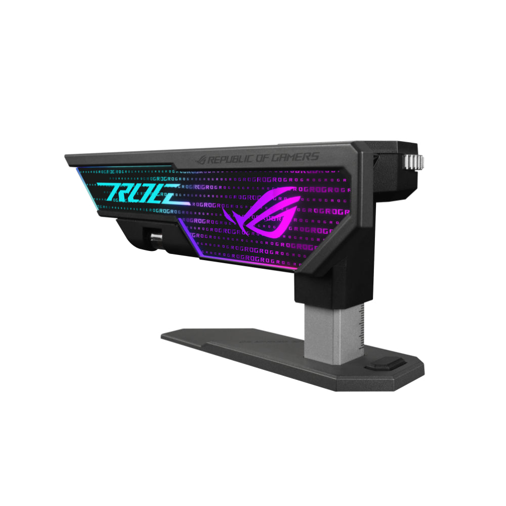 ASUS XH01 ROG HERCULX GRAPHICS CARD HOLDER | Black & White | Adjustable Height, Toolless Installation, ARGB Lighting, and PCIe Slot-Free Support