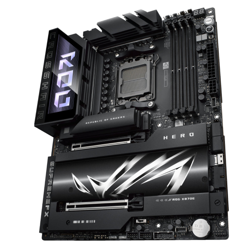 ASUS ROG CROSSHAIR X870E HERO ATX Motherboard | AMD X870E Chipset, AM5 Socket, DDR5 Support, PCIe 5.0, USB4, WiFi 7, Dual Ethernet, and Aura Sync RGB