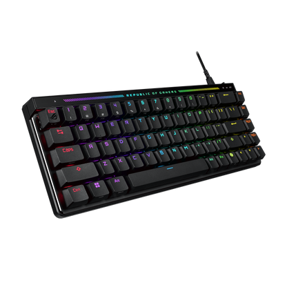 ASUS ROG Falchion Ace HFX | 65% Analog Gaming Keyboard | ROG HFX Magnetic Switches | Rapid Trigger | Speed Tap Mode | 8000 Hz Polling | Touch Panel | Dual USB-C