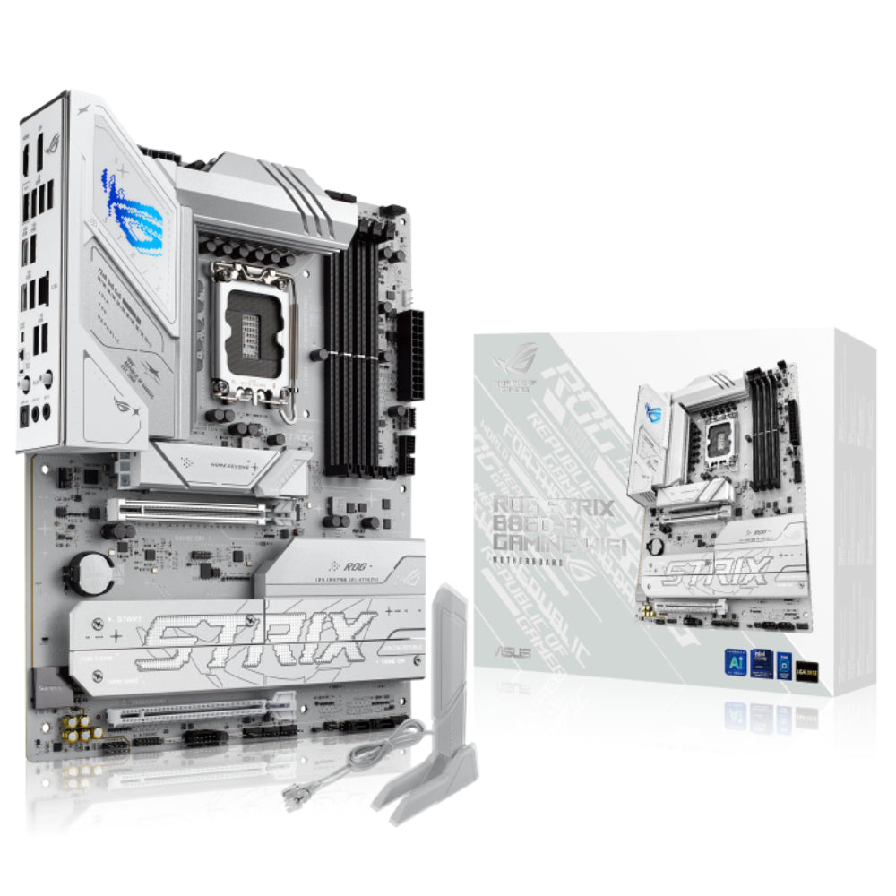 ASUS ROG STRIX B860-F GAMING WIFI | Intel® B860 ATX Motherboard | LGA 1851 | DDR5 Support | PCIe 5.0 | USB4 | Wi-Fi 7 | White-Themed Powerhouse