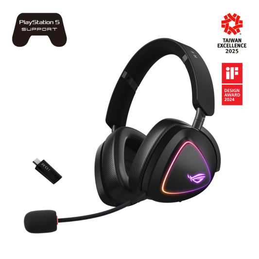 ASUS ROG Delta II Gaming Headset | Tri-Mode Wireless | ROG SpeedNova | 50mm Titanium-Plated Drivers | 10mm Super-Wideband Mic | DualFlow Audio | 110-Hour Battery | Aura Sync RGB