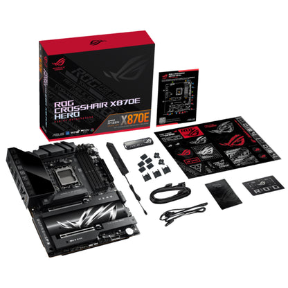 ASUS ROG CROSSHAIR X870E HERO ATX Motherboard | AMD X870E Chipset, AM5 Socket, DDR5 Support, PCIe 5.0, USB4, WiFi 7, Dual Ethernet, and Aura Sync RGB