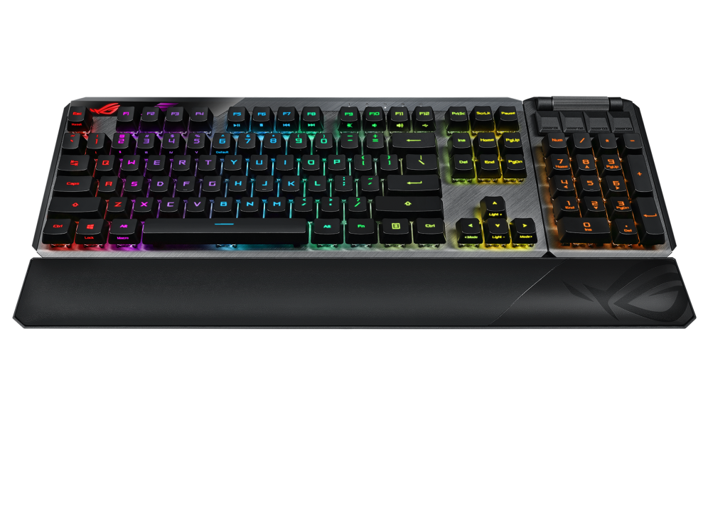 ASUS ROG Claymore II | Modular 80%/100% Gaming Keyboard | ROG RX Optical Switches | Wireless 2.4G | Detachable Numpad & Wrist Rest