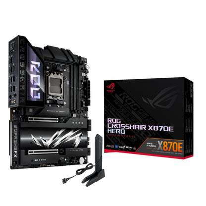 ASUS ROG CROSSHAIR X870E HERO ATX Motherboard | AMD X870E Chipset, AM5 Socket, DDR5 Support, PCIe 5.0, USB4, WiFi 7, Dual Ethernet, and Aura Sync RGB