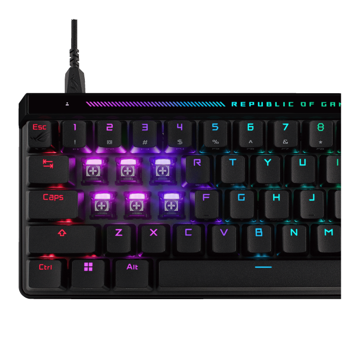 ASUS ROG Falchion Ace HFX | 65% Analog Gaming Keyboard | ROG HFX Magnetic Switches | Rapid Trigger | Speed Tap Mode | 8000 Hz Polling | Touch Panel | Dual USB-C