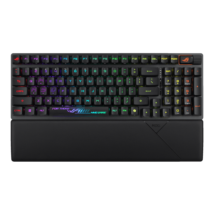 ASUS ROG Strix Scope II 96 RX Wireless Gaming Keyboard X902 | ROG RX Optical Switches | 96% Compact Layout | Tri-Mode Connection | 8000Hz Polling Rate | Sound Dampening Foam | Wrist Rest