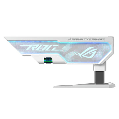 ASUS XH01 ROG HERCULX GRAPHICS CARD HOLDER | Black & White | Adjustable Height, Toolless Installation, ARGB Lighting, and PCIe Slot-Free Support