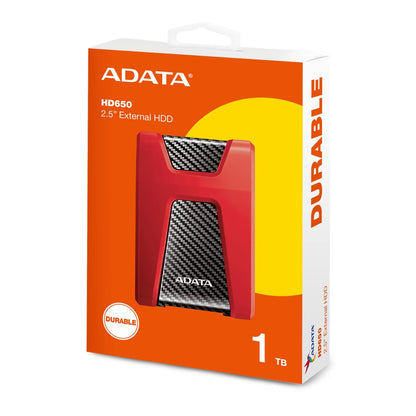 ADATA HD650 | External Hard Drive | USB 3.2 Gen 1 | Shock-Resistant | Portable Storage | 1TB - 4TB