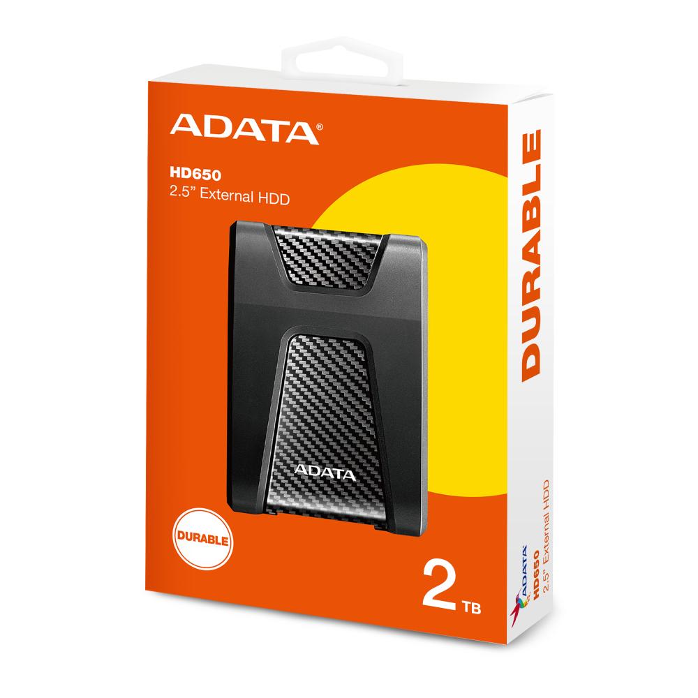 ADATA HD650 | External Hard Drive | USB 3.2 Gen 1 | Shock-Resistant | Portable Storage | 1TB - 4TB