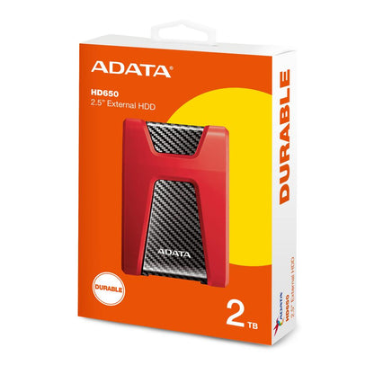 ADATA HD650 | External Hard Drive | USB 3.2 Gen 1 | Shock-Resistant | Portable Storage | 1TB - 4TB