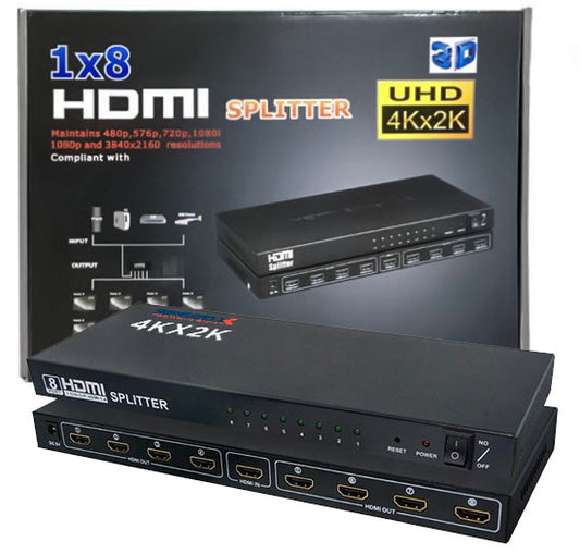 HDMI Splitter 8-Port - 2K/4K Support