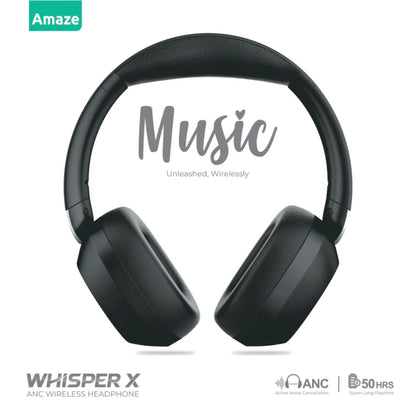Amaze A655 WhisperX | ANC Wireless Bluetooth Headphone | Up to 50 Hours Music Time | Aux Port for Wired Mode | Deep Bass | Adjustable Headband | Free Shipping