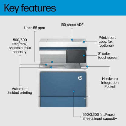 HP Color LaserJet Enterprise MFP 6800dn Printer | A4 Color Laser Multifunction Printer, 55 PPM, Duplex, Network & Enterprise Security