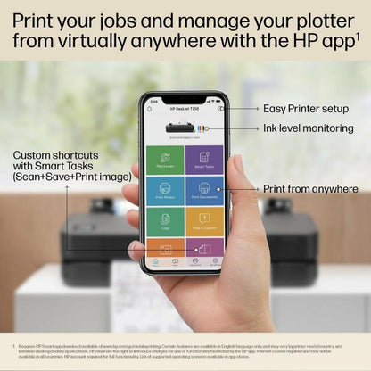 HP DesignJet T650 36" (A0) Large Format Plotter Printer | 5HB10D | Compact CAD/GIS Wide-Format Printer with Auto Sheet Feeder