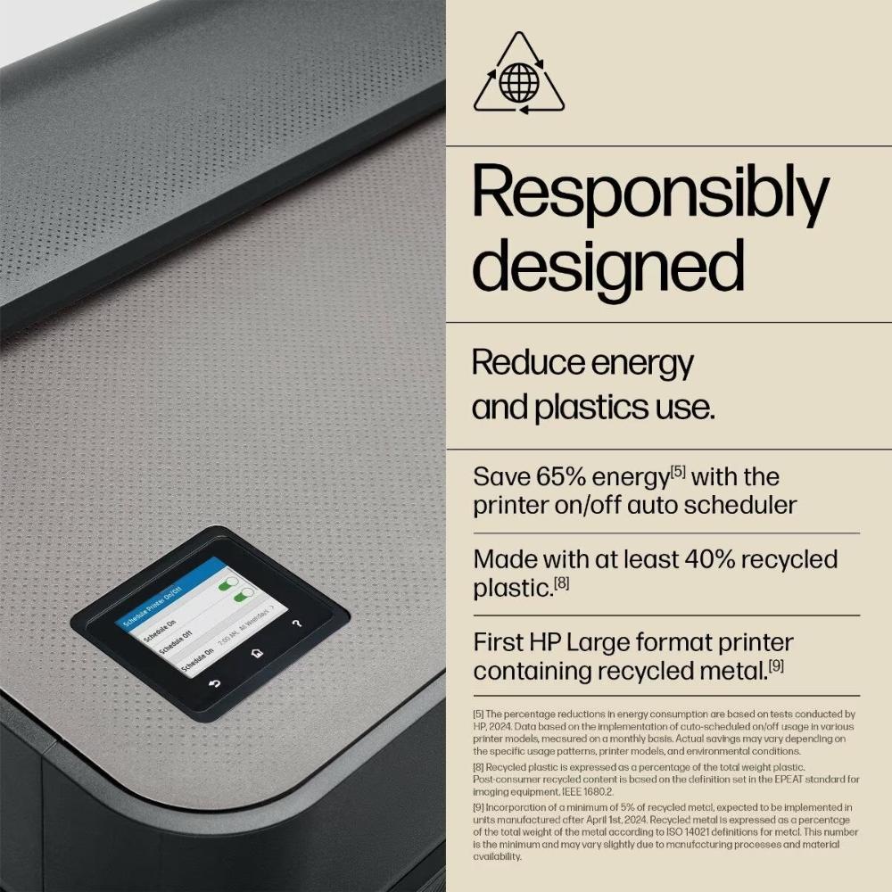 HP DesignJet T650 36" (A0) Large Format Plotter Printer | 5HB10D | Compact CAD/GIS Wide-Format Printer with Auto Sheet Feeder