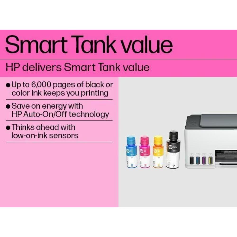 HP Smart Tank 520 All-in-One Printer | Print, Scan, Copy | High-Volume Ink Tank | USB Connectivity