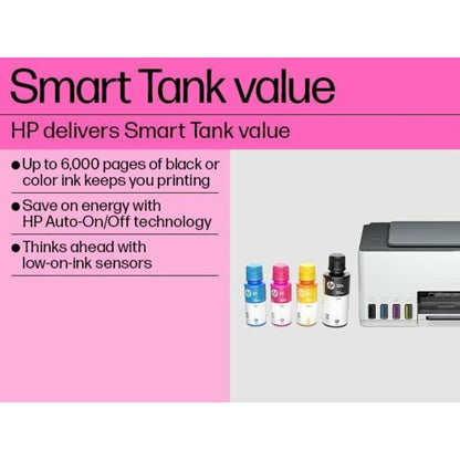 HP Smart Tank 520 All-in-One Printer | Print, Scan, Copy | High-Volume Ink Tank | USB Connectivity