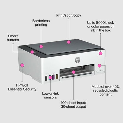 HP Smart Tank 520 All-in-One Printer | Print, Scan, Copy | High-Volume Ink Tank | USB Connectivity
