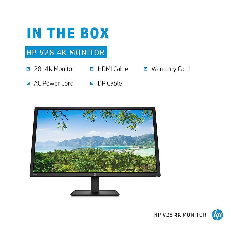 HP V28 | 28-Inch 4K UHD LED Monitor | Ultra-Crisp Display for Work