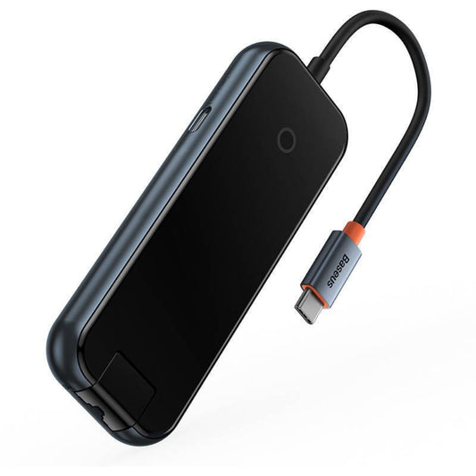 Baseus AcmeJoy Series | 8-Port USB-C HUB Adapter | 100W PD Input | 4K HDMI | RJ45 Gigabit Ethernet | SD/TF Card Readers | USB-C Data + 2 × USB-A | Aluminum Alloy | Space Gray