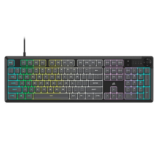 Corsair K55 CORE RGB Gaming Keyboard — Black (CH-9226C65-NA) | Quiet, Customizable RGB Keyboard with Dedicated Macros and Multimedia Controls