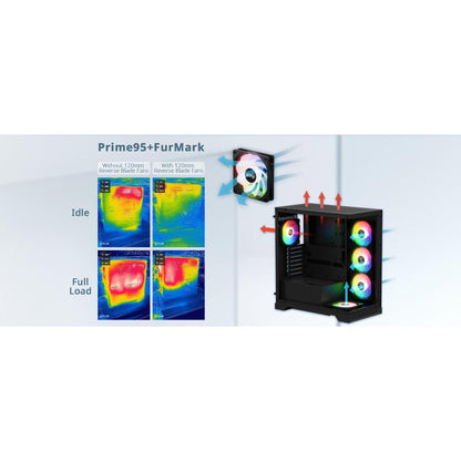 XPG INVADER X ATX PC Case | 4× 120mm Reverse Blade Fans | 400mm GPU Support
