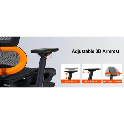 Meetion CHR32 Adjustable Backrest Ergonomic Gaming Chair | Breathable Mesh | 126° Recline | Footrest | E-Sport Chair