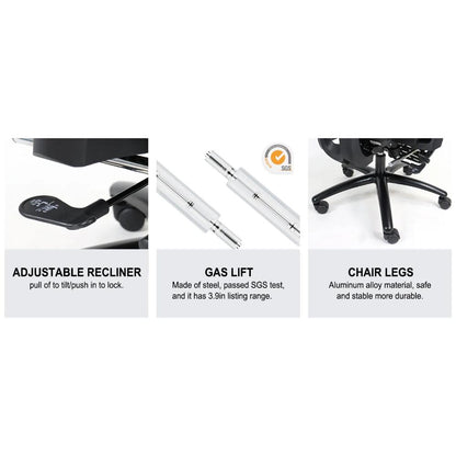 Meetion CHR32 Adjustable Backrest Ergonomic Gaming Chair | Breathable Mesh | 126° Recline | Footrest | E-Sport Chair