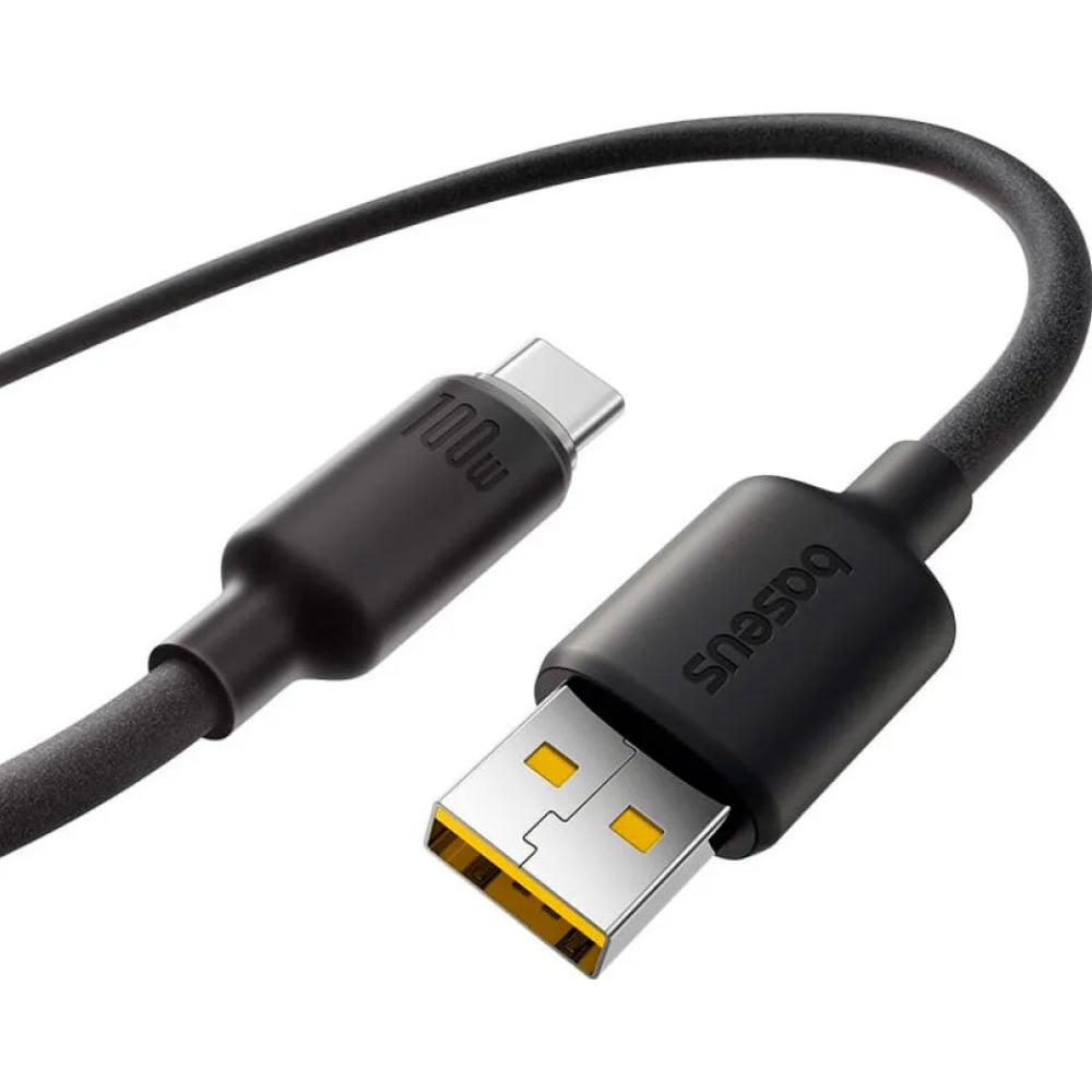 BASEUS Foamed Silicone | Fast Charging Data Cable USB‑A to USB‑C 100W (Cosmic Black, 2m) – Model E0426804