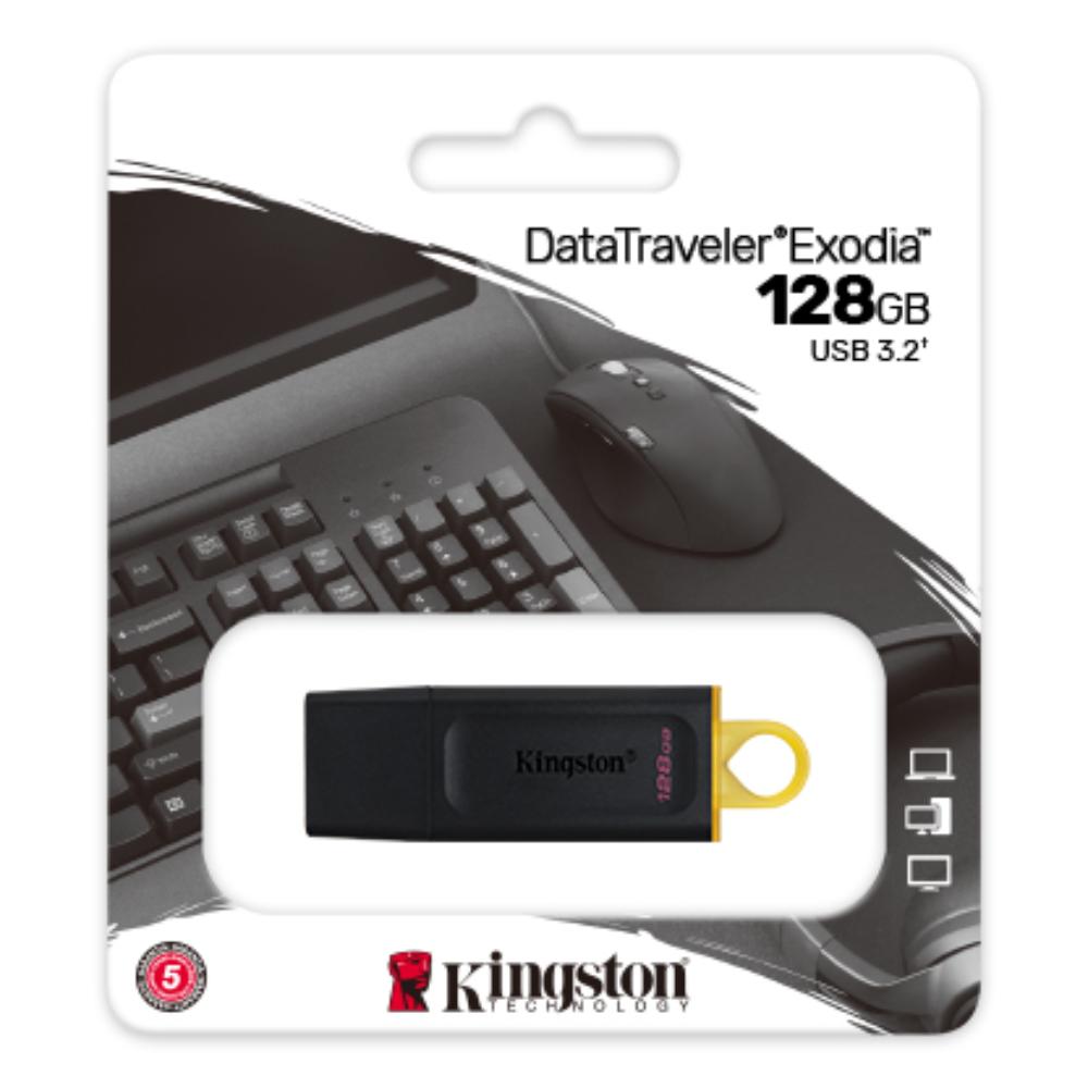 Kingston DataTraveler Exodia | USB 3.2 Gen 1 Flash Drive | Protective Cap & Keyring Design | 64GB - 256GB