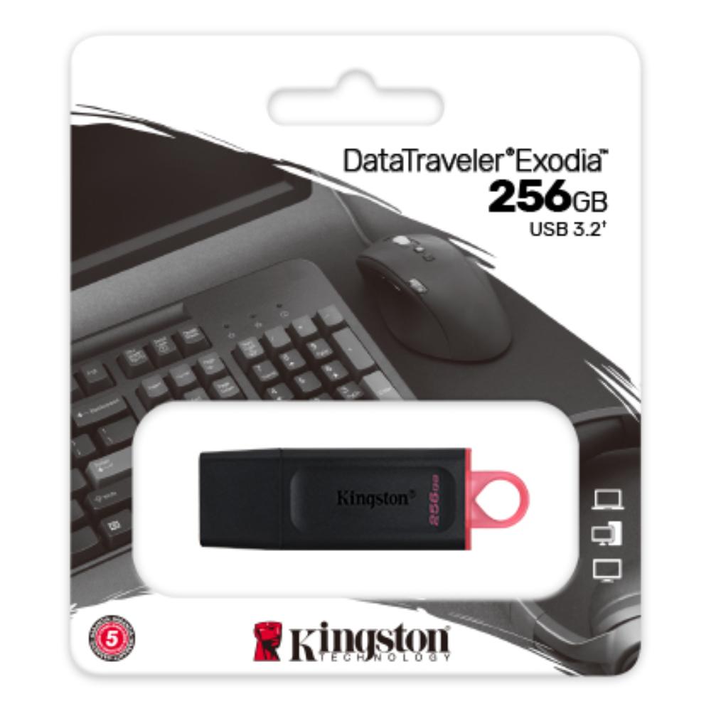 Kingston DataTraveler Exodia | USB 3.2 Gen 1 Flash Drive | Protective Cap & Keyring Design | 64GB - 256GB