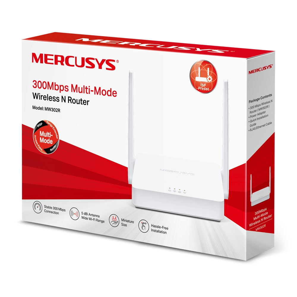 Mercusys MW302R 300Mbps Multi-Mode Wireless N Router | Fast, Flexible Wi-Fi for the Whole Home
