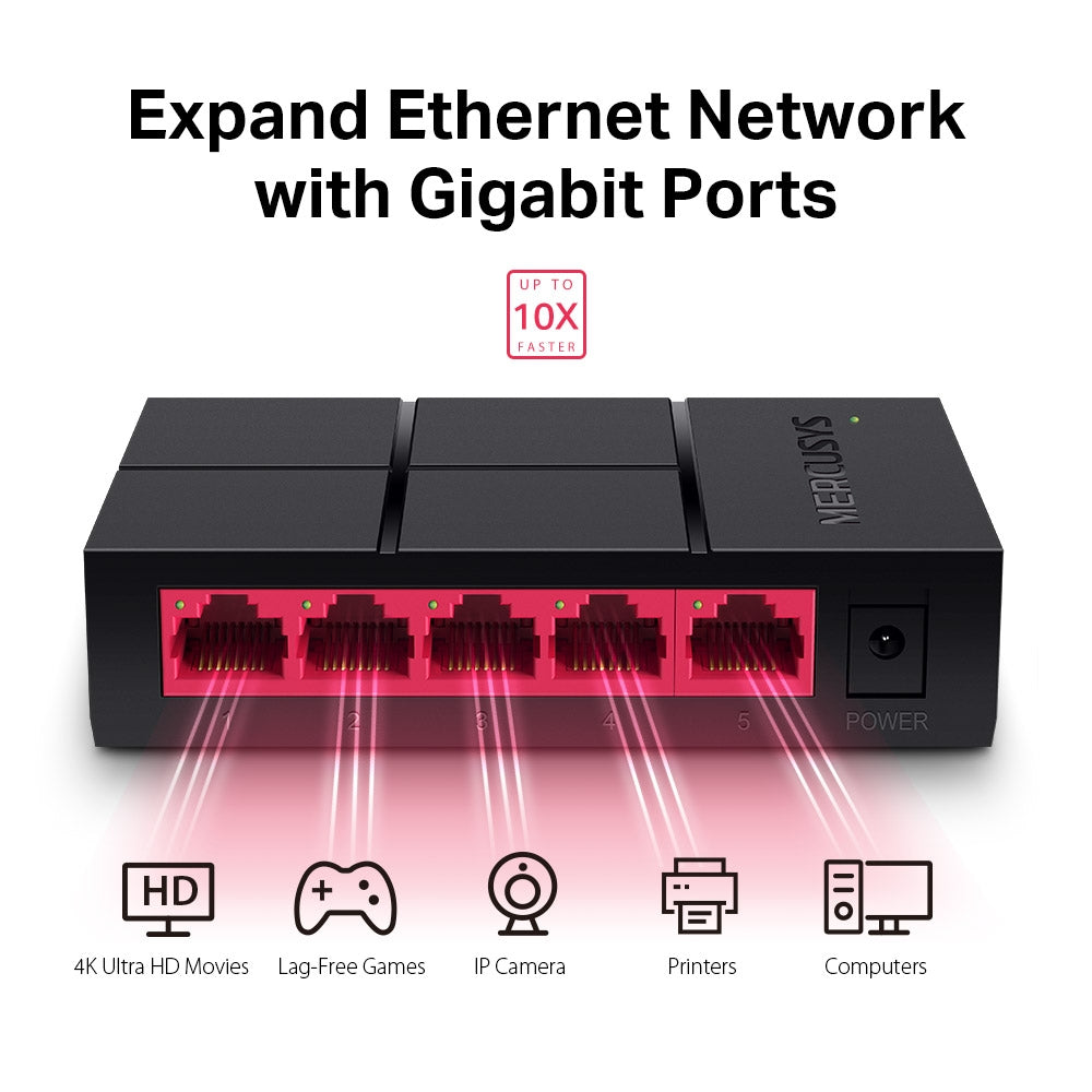 TP-Link MS105G 5-Port Gigabit Desktop Switch | Compact, Energy-Efficient, and High-Speed Network Expansion